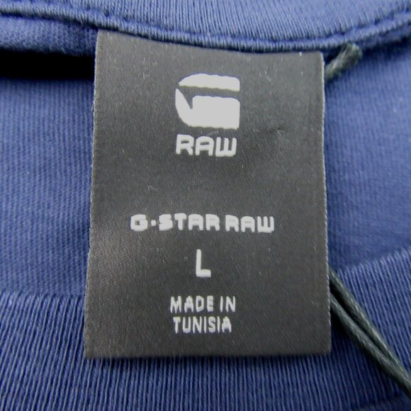 G-Star Raw Blue Graphic Script Short Sleeve T-Shirt Men's Size Large Tee NEW - Picture 7 of 12